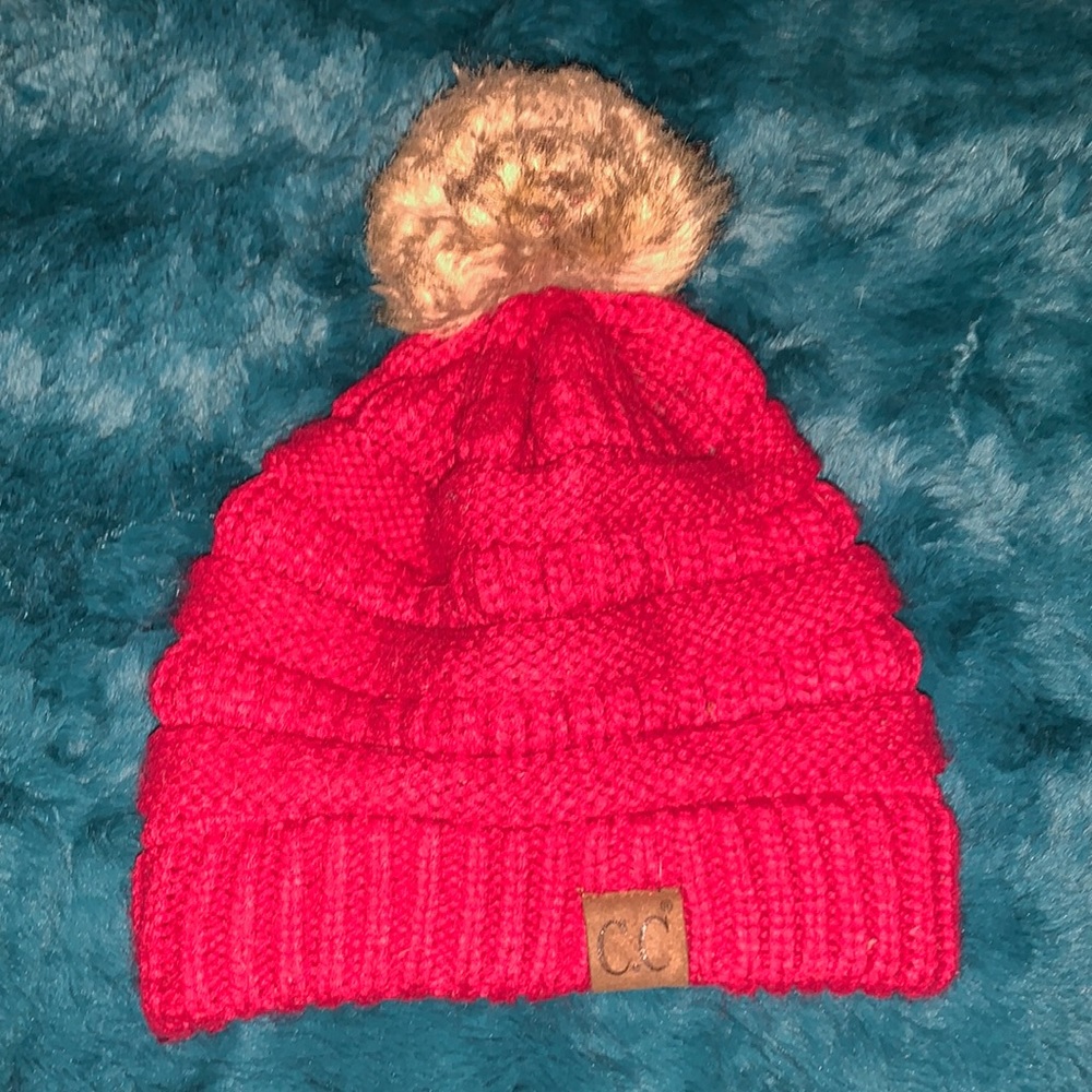 C.C Beanie, Pink, worn once but was washed.